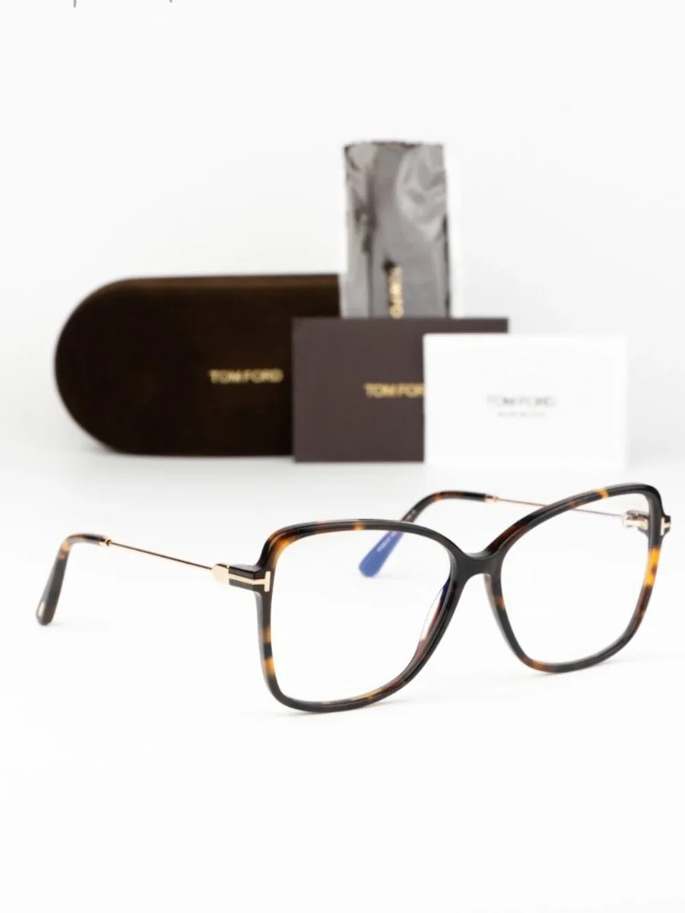 Tom Ford Women Eyeglasses Havana Butterfly FT5953-B 052 NEW AUTHENTIC